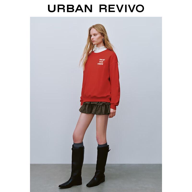 UR Women's Color Block Letter Loose Sweatshirt