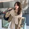 Korean Style Knitted Shawl Scarf Hat Combo - Women's Solid Color Autumn/Winter Cape
