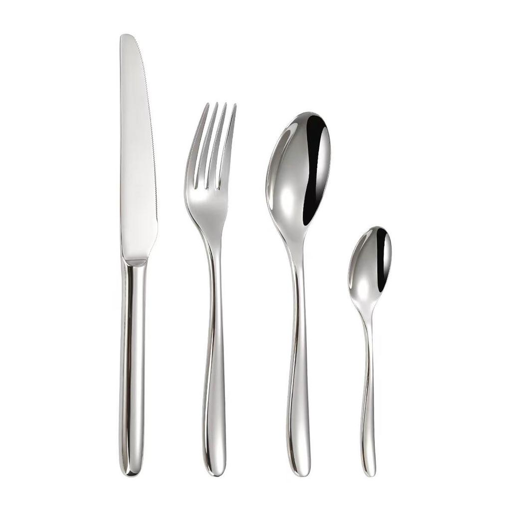 304 Stainless Steel Western Tableware Set: Thick Knife, Fork, Spoon, Dessert Spoon for High-End Restaurants and Luxury Hotels.