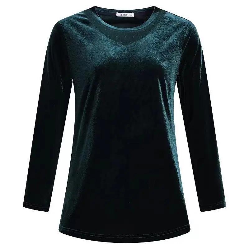 Topy Dámské Podzimní a Zimní krajka Dutá Volná Košile s kulatým výstřihem Spodní část Jednoduché Svetrové topy velké velikosti