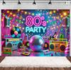 Retro Powrót do lat 70. 80. 90. Tło Neonowy Graffiti Taśma Disco Tło Impreza Urodzinowa Impreza Przyjaciół Dekoracja Studia Fotograficznego