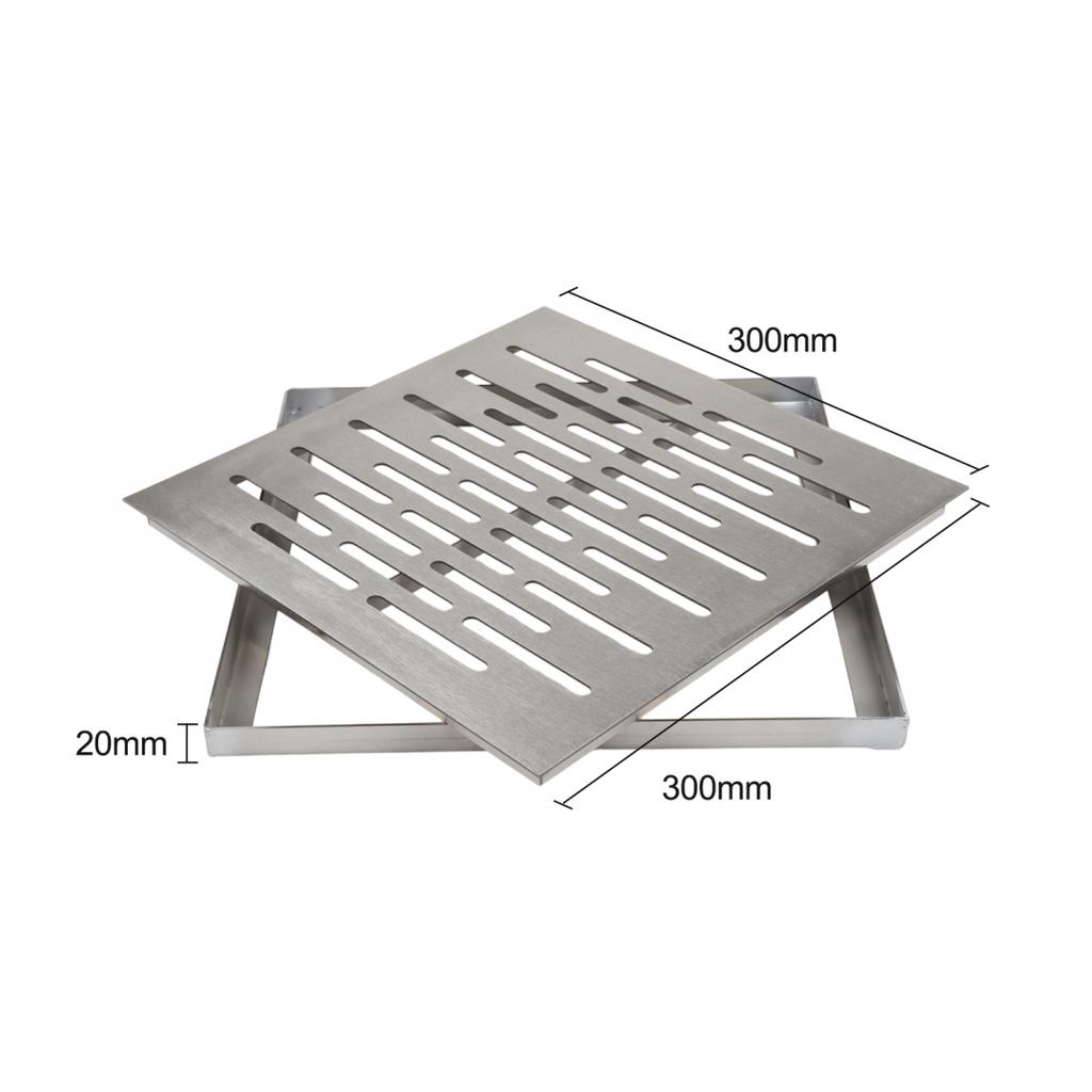 Stainless Steel Drain Cover with Frame Slip Resistant Design for 300mm