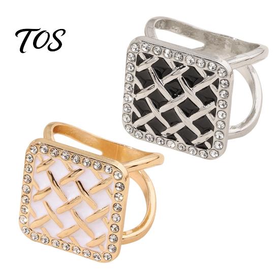 Non-slip Scarf Clasp Grid Square Ring, Rhinestone Silk Clip, Decorative Fine Electroplated Ring Slide Elegant Wrap Holder for Women Neckerchiefs