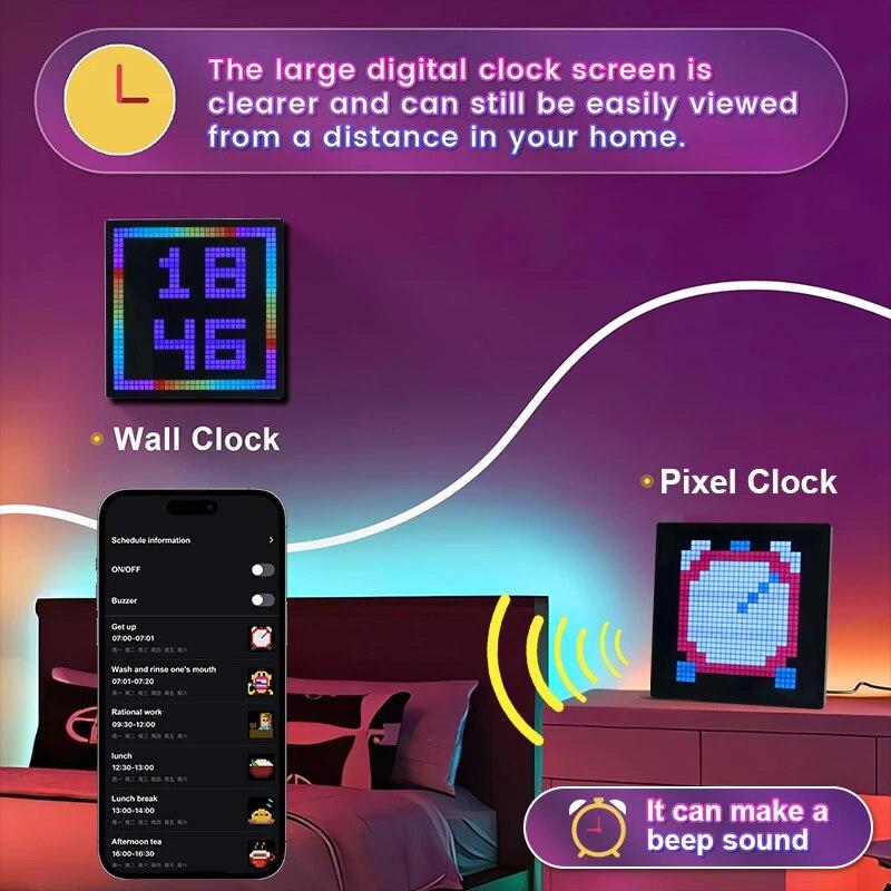 Umelecký LED displej s rozlíšením 32 x 32 NFT Pixel Umelecký displej na ovládanie pomocou aplikácie pre reproduktor Bluetooth