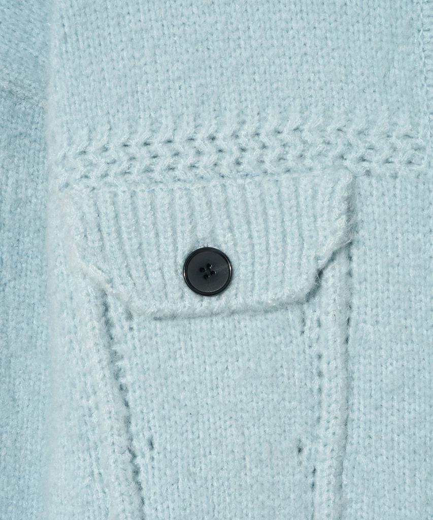 Physical Department Apple Label Knit Trucker Jacket_Blue