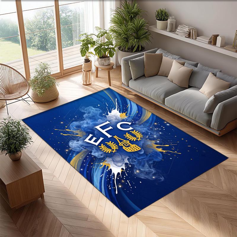 Tappeto in Velluto di Cristallo con Stampa Calcio Everton, Comodo Assorbente d'Acqua Antiscivolo Tappeto per Pavimenti Interni
