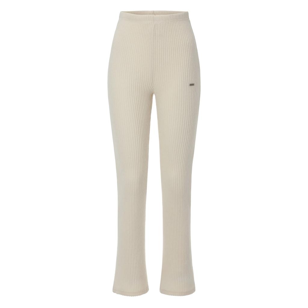 Kakipointeu Ribbed Bootcut Leggings (Ivory)