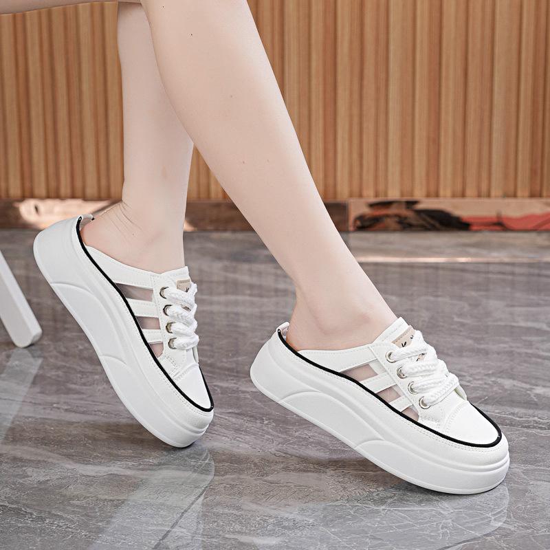 Summer New INS Breathable Hollow Bag Head Half Slippers Casual Shoes Platform Sandals