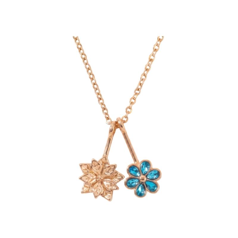 Floral Gift Necklace with Birth Flower Pendant, Gold-Tone Chain and Adjustable Extender for Birthday Gifting Jewelry