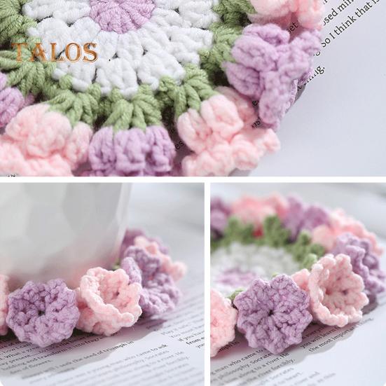 Blomväv Underlägg Halkskydd Mugghållare Bordstabletter Dekorativ Virkad Liljekonvalj Dryckesunderlägg Återanvändbar Bordsmatta Kökstillbehör