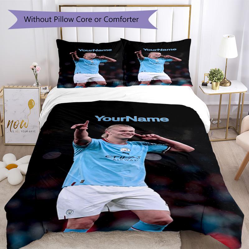 Haaland 23 Customize your name Bedding Set Breathable Duvet Cover with Pillowcases Home Decoration Birthday Gift