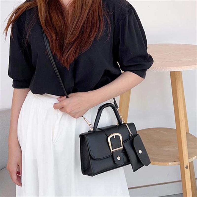 Flip Top Buckle Design Handbag Shoulder Bag with Adjustable Strap Stylish Crossbody Purse for Women Tote Bag with Mini Pouch