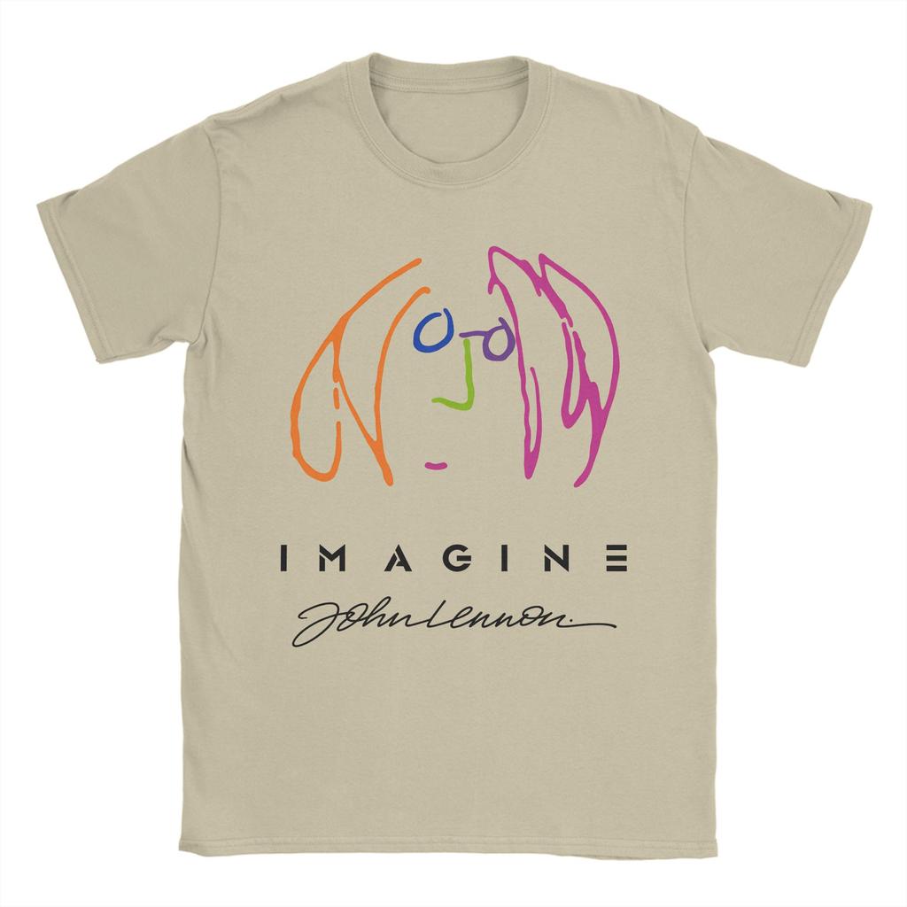 JOHN LENNON IMAGINE PROMO TShirt for Men  Leisure 100 Cotton Tees O Neck Short Sleeve T Shirt 4XL 5XL Clothing