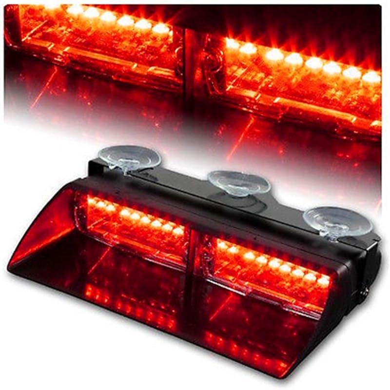 LED Emergency Warning Light 16 LED High Intensity Windshield Hazard Warning Flashing Strobe Law Enforcement Interior Roof Dash Windshield Lamp Lights