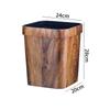 Retro Wood Grain Trash Can, Large Capacity, Creative Style, Plastic Press Ring, for Living Room or Bathroom.