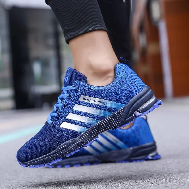 Mens Running Shoes Keep Running Airy Mesh Athletic Shoes Lightweight Outside Gym Jogging Trainers Comfort Shoes