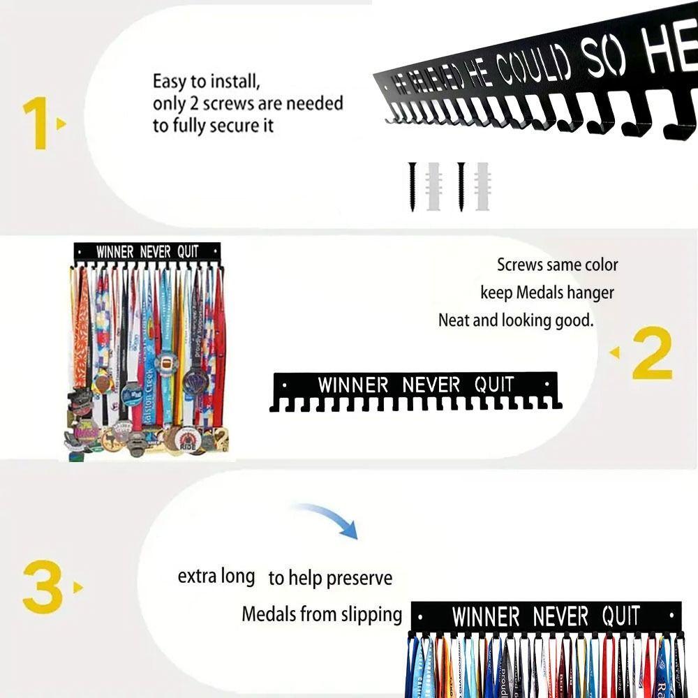 Easy To Install Aluminum Alloy Hanger Inspirational Words Award Holder Trophy Organization