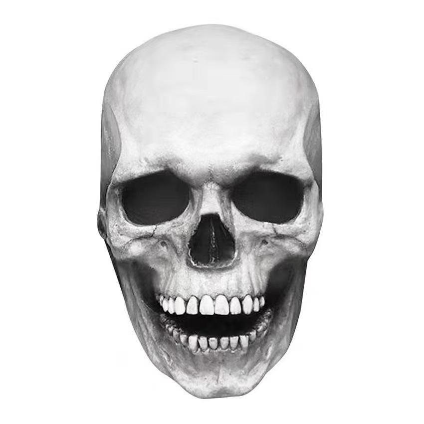 

Movable Jaw Mask Non-Toxic Skull Mask Latex Headgear Tear-Resistant Full Head Skull Helmet For Outdoor Decorations Halloween білий