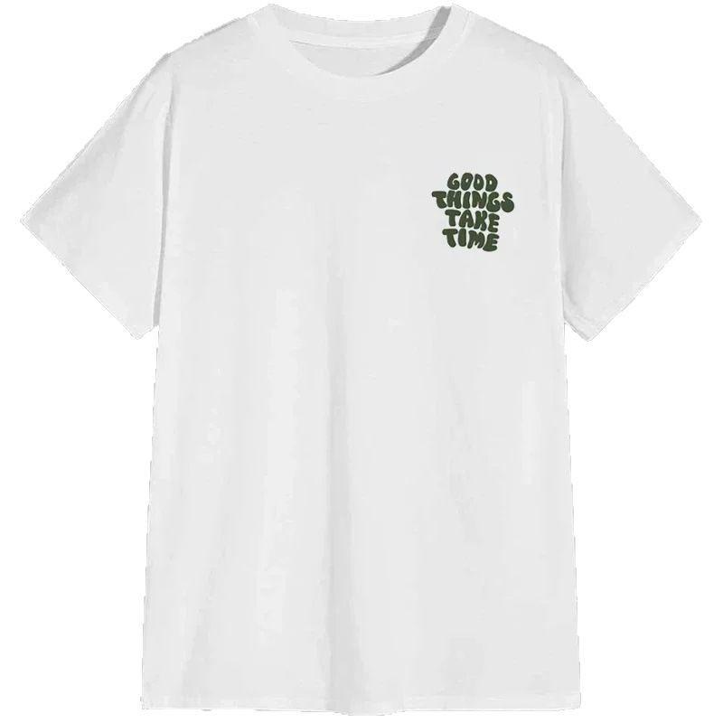 Pánské letní módní volné prodyšné tričko s krátkým rukávem, kulatým výstřihem a potiskem písmen, pro každodenní nošení, sport a volný čas, streetové topy