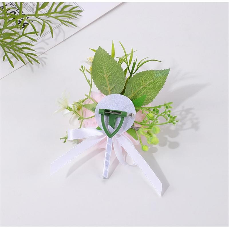 Simulated Rose Wrist Corsage Artificial Rose Wedding Boutonniere for Groom Bridesmaid Wedding Bridal Showers Proms