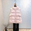 European Winter New Drawstring Cotton Vest Women's Medium and Long Warm Waist Slim Short Vest