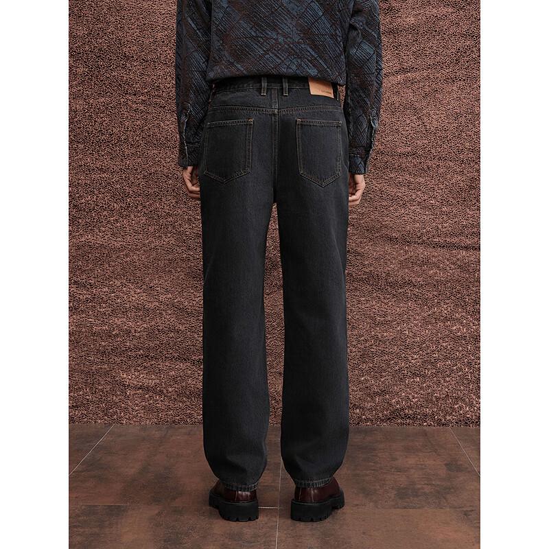 GXG Men's Black-Gray Loose Straight Fit Jeans