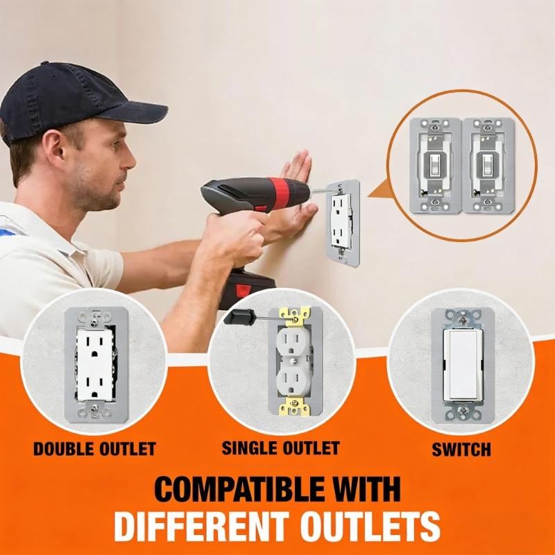 Pack Of 10 Metal Double Layer Wall Plate Spacers For Secure Outlet And Device Installation