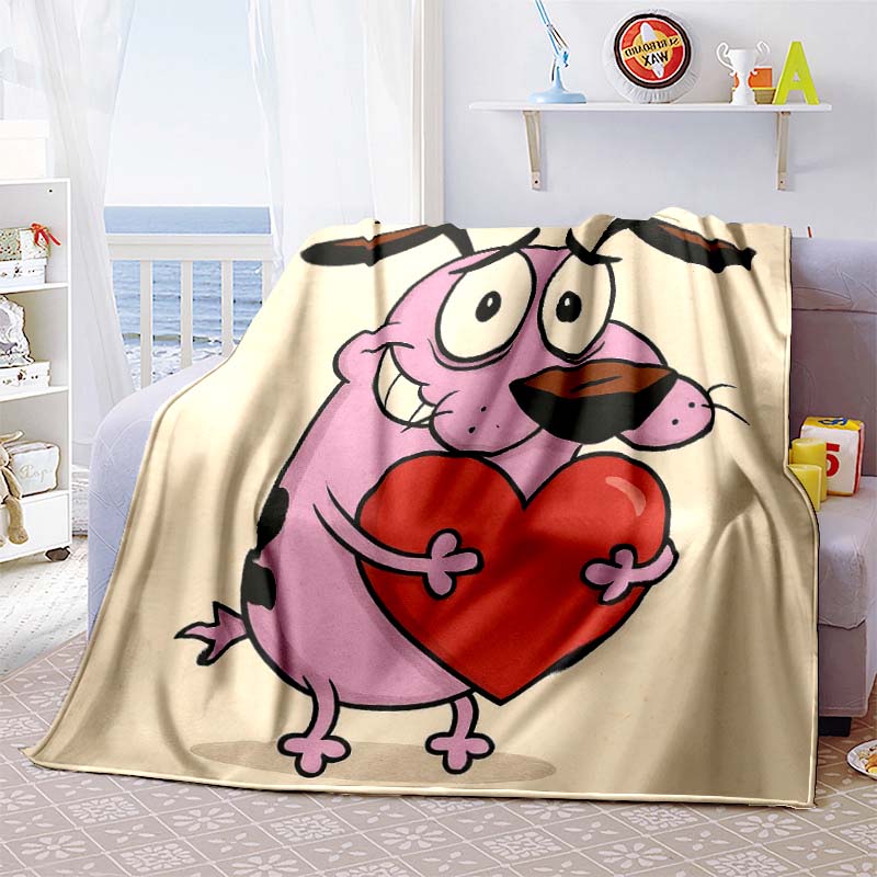 Warm Blankets, Travel-themed, Cowardly Dog-themed Flannel Bedspreads, Fun Sofa Bedspreads for The Bedroom.