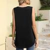Women's Fashion Casual Summer Spring Solid Color Print Sleeveless V-Neck Blouses & Shirts