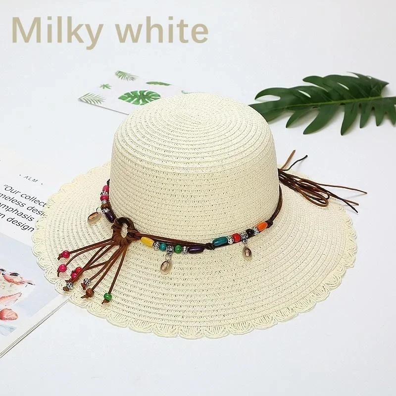 Women's Colorful Straw Knitted Bow Pendant Straw Hat Fashion Vacation Occasion Sun Hat Beach Sun Hat Travel Accessories Gifts