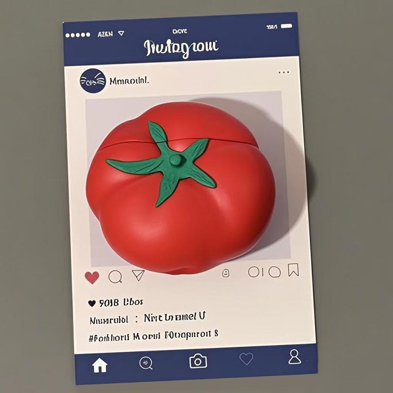 Creative Small Tomato Earphone Case For Airpods 4 Wireless Bluetooth Headset Protective Tpu Cover