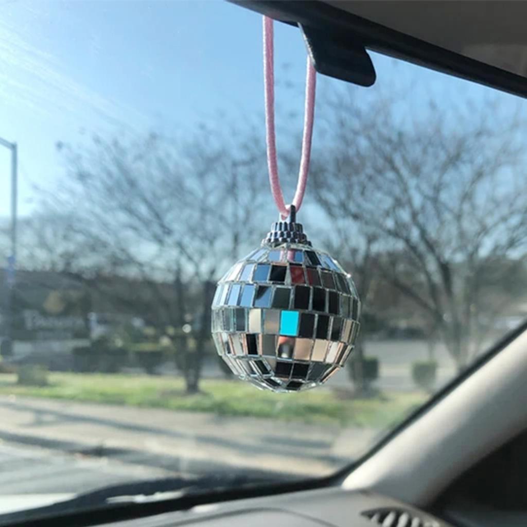 Disco Balls Car Rearview Mirror Pendant Durable Globe Ball Rhinestone Pendant for Home Party Supplies and Accessories