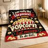 Popcorn Quote Typography Coral Fleece Blanket
