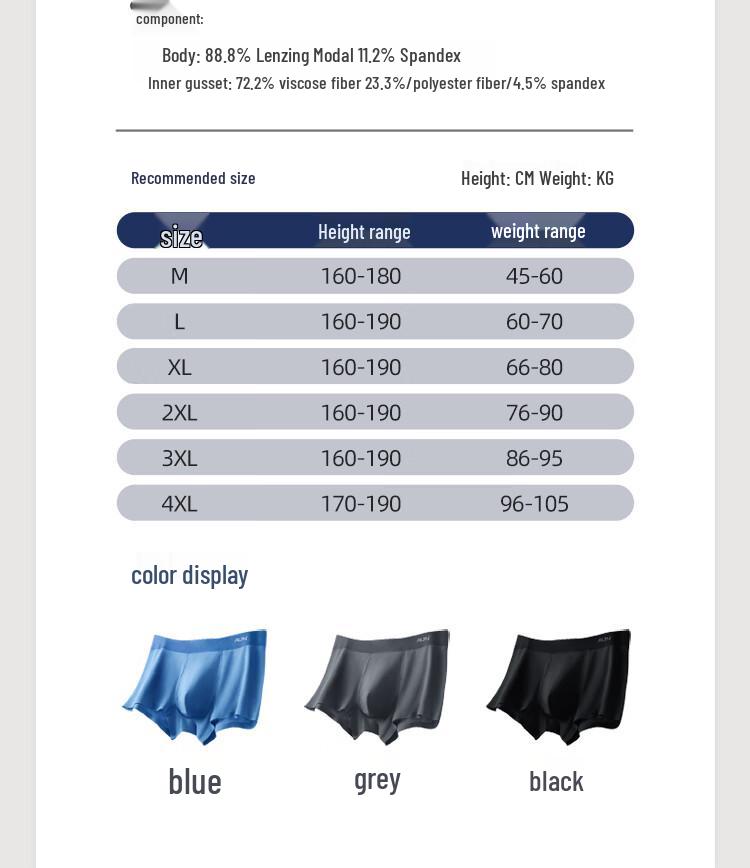 AUN Naadloze Modal Boxer Briefs voor Mannen