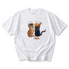 Two Cats With Fruit Baskets Cottagecore Style White TShirt
