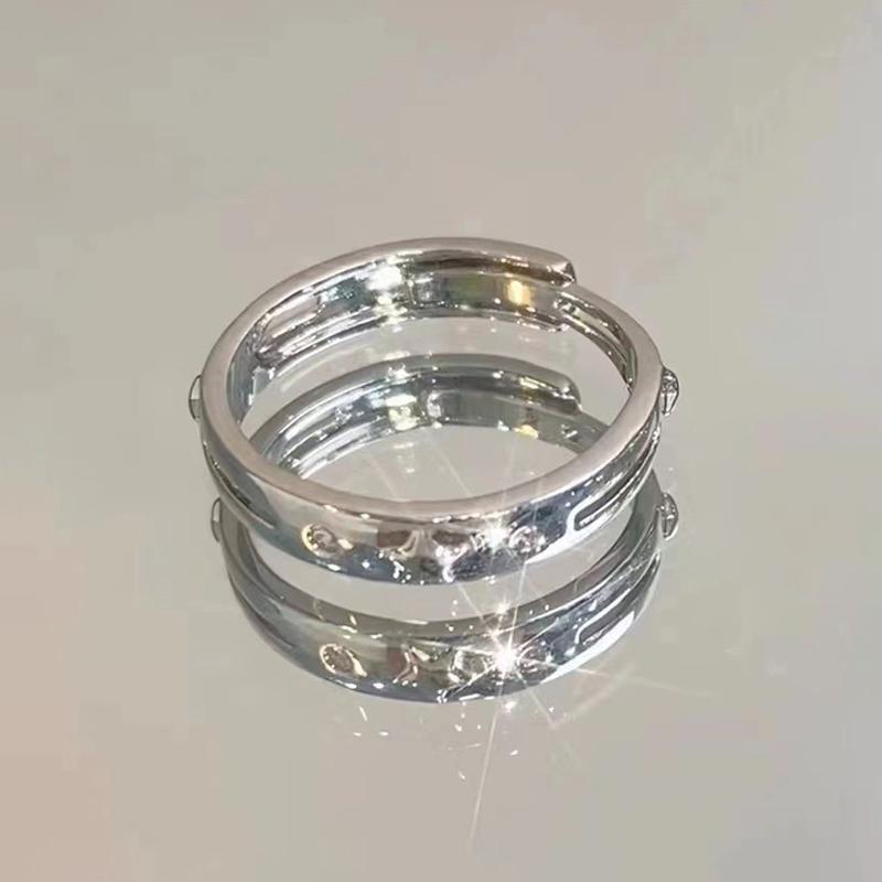 

Кольцо для пары со звездой из циркона для женщин и мужчин, простые кольца на указательный палец, регулируемые, универсальные, подарок на День святого Валентина