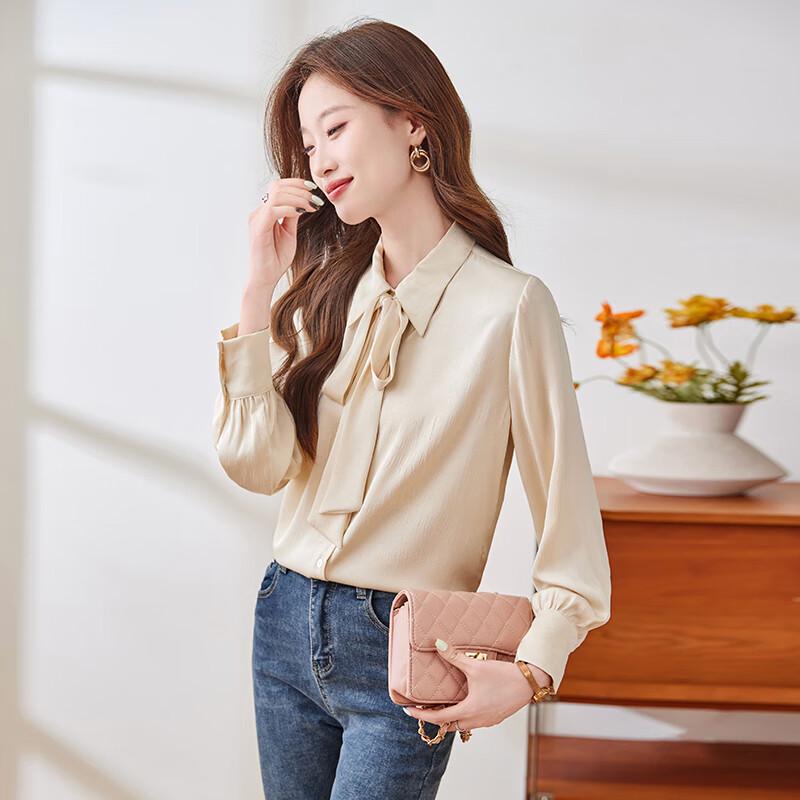 Women's Long-Sleeve Bow-Knot Blouse