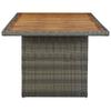 vidaXL Gartentisch Braun Poly Rattan und Akazie Massivholz
