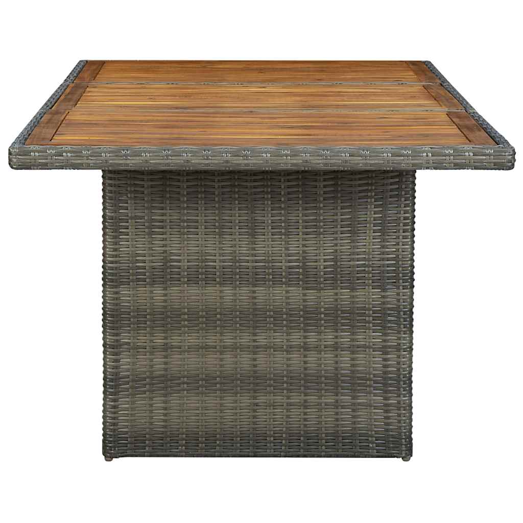 vidaXL Gartentisch Braun Poly Rattan und Akazie Massivholz