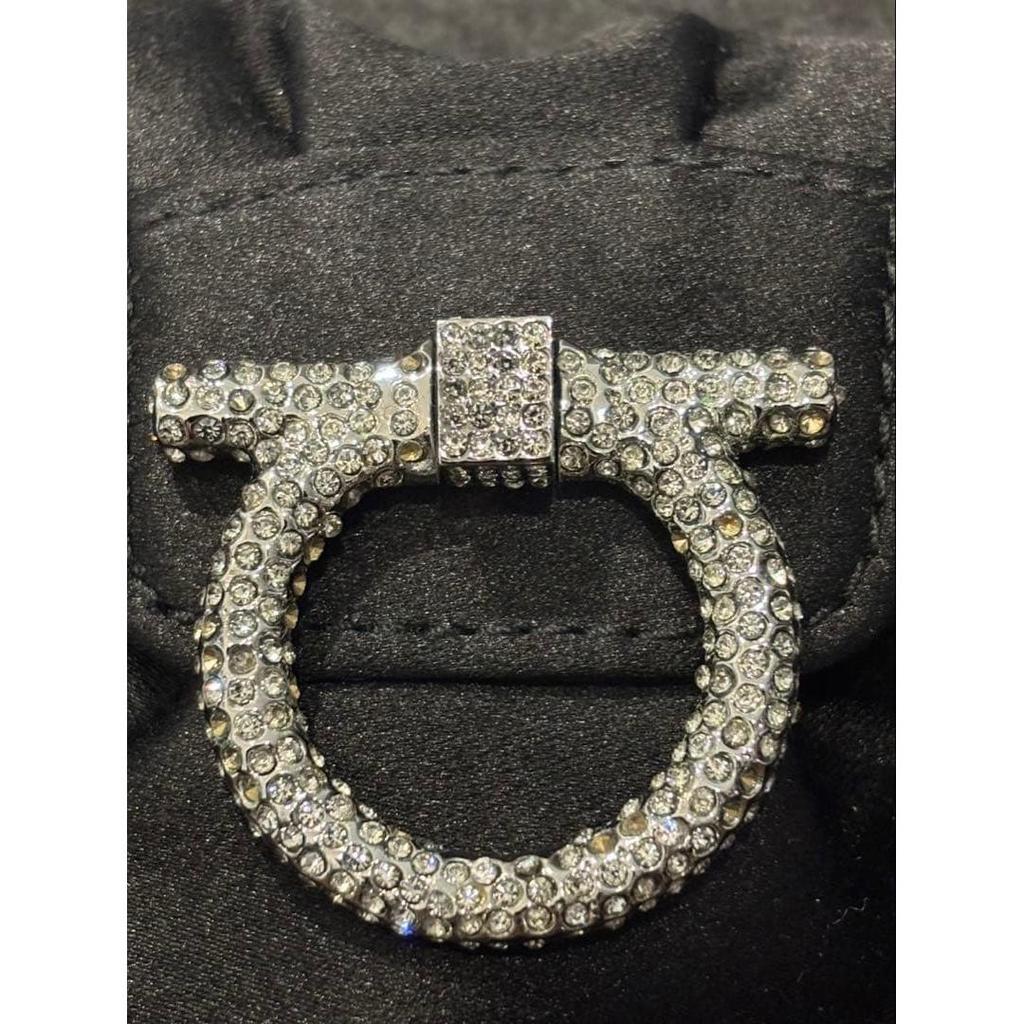 Used Ferragamo Gancini Satin Party Chain Shoulder