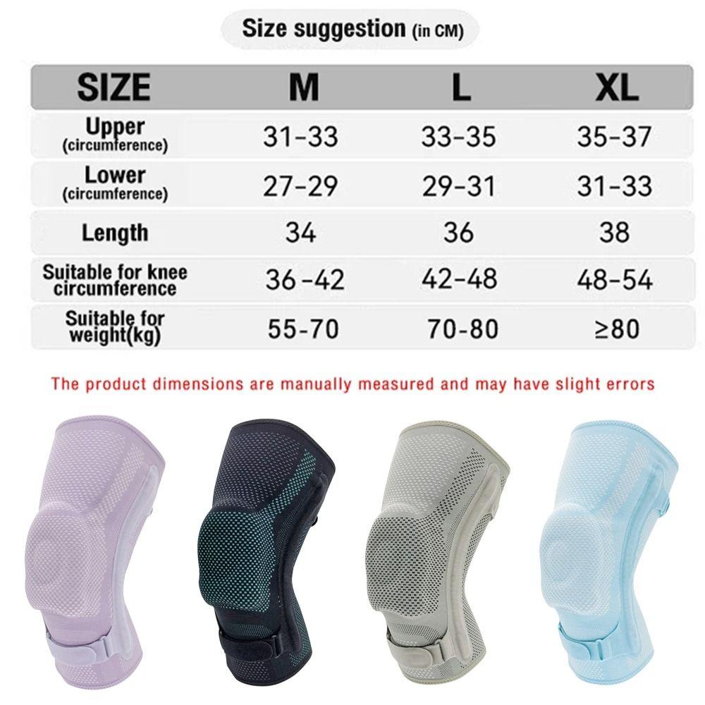 1 pezzo Ginocchiera Regolabile con Stabilizzatori Laterali, Cuscinetti in Gel di Silicone sulla Rotula, Manicotti Elastici in Nylon Spandex per Ginocchio, Recupero Rapido