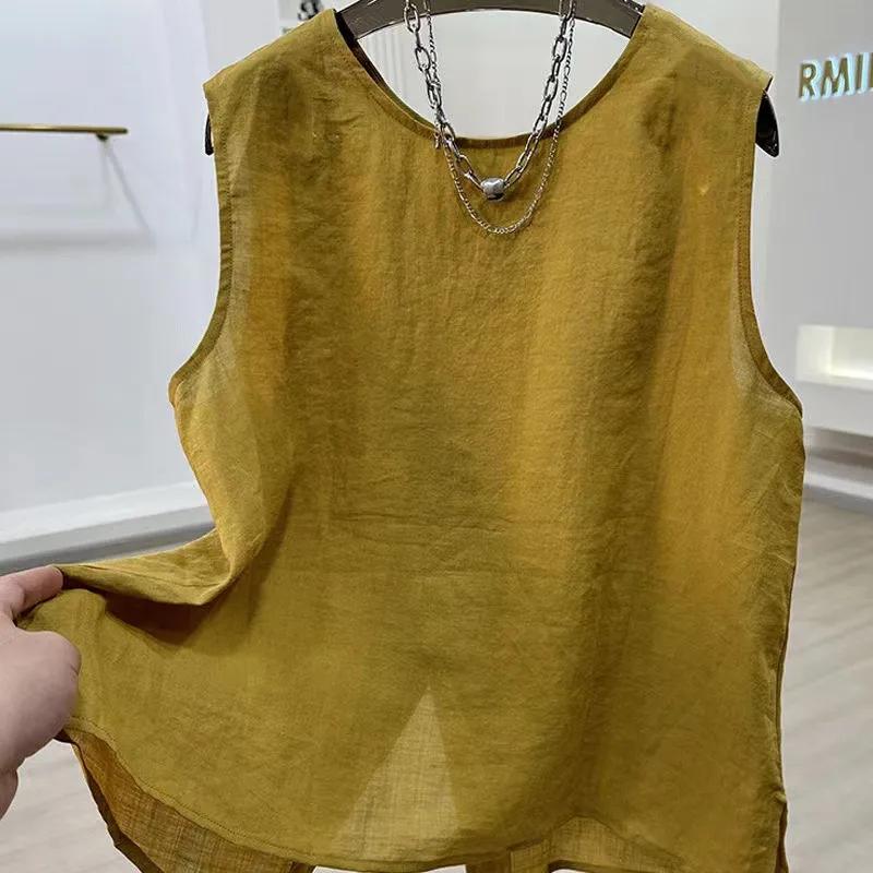 Vest for Women Versatile Sleeveless Lined Vest Casual Retro Loose Sleeveless Blazer Vest Top
