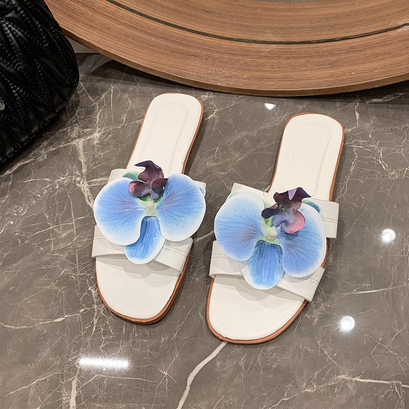 Women Leisure Beach Flip-flops Spring Summer Square Head Open Toe Butterfly Sandals Outdoor Casual Fashion Slippers Plus Size 42