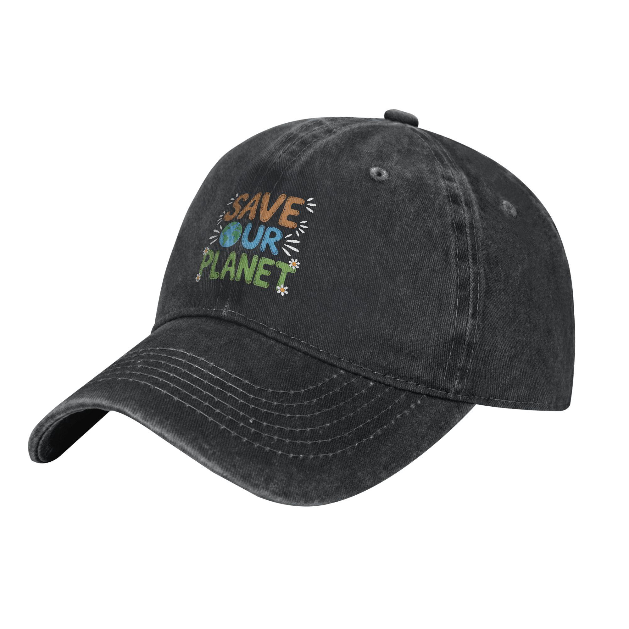 

World Earth Day Save Planet Baseball Caps Retro Distressed Washed Snapback Cap Unisex Style Running Golf Adjustable Hats Cap One Size