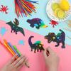 12Pcs Cartoon Dinosaur Scratch-Off Paintings Colorful Birthday Baby Shower Party Filler Prizes School Event Pinata Decoration