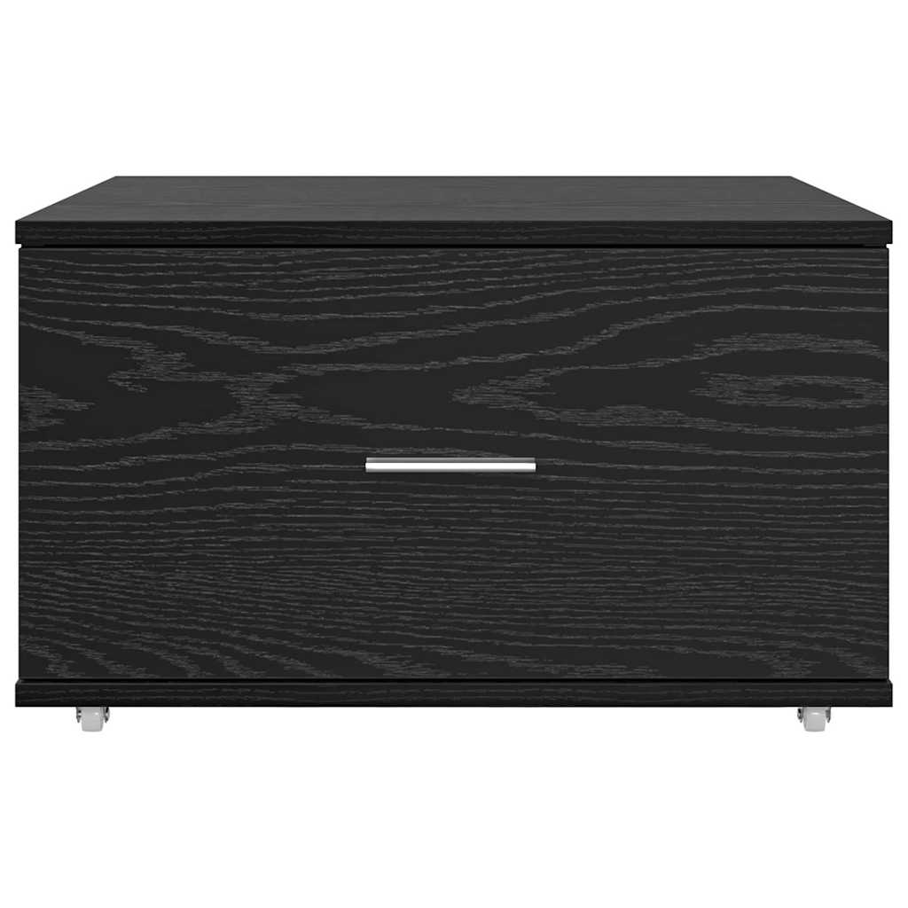 Drawer Cabinet with Wheels Black Oak Effect 55 x 45 x 31 cm