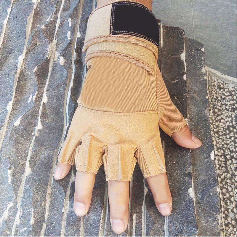 

Fitness Half Finger Gloves Male Seal Technician Tactical Outdoor Biking Fitness Equipment Weightlifting Gloves USA High Quality Practical Daily Use XL камуфляжний