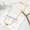 Stainless Steel Fashion Flat Snake Bkade Chain Butterfly Tassel Pendant Necklace For Women Jewelry Accessories