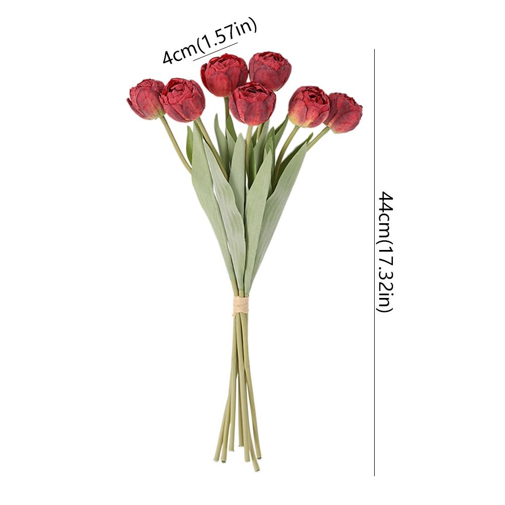 7 Köpfe Künstliche Tulpenzweige Echte Haptik Realistische Seidentulpenblume Handgefertigt Kunstblumen Hochzeitsfeier Dekor