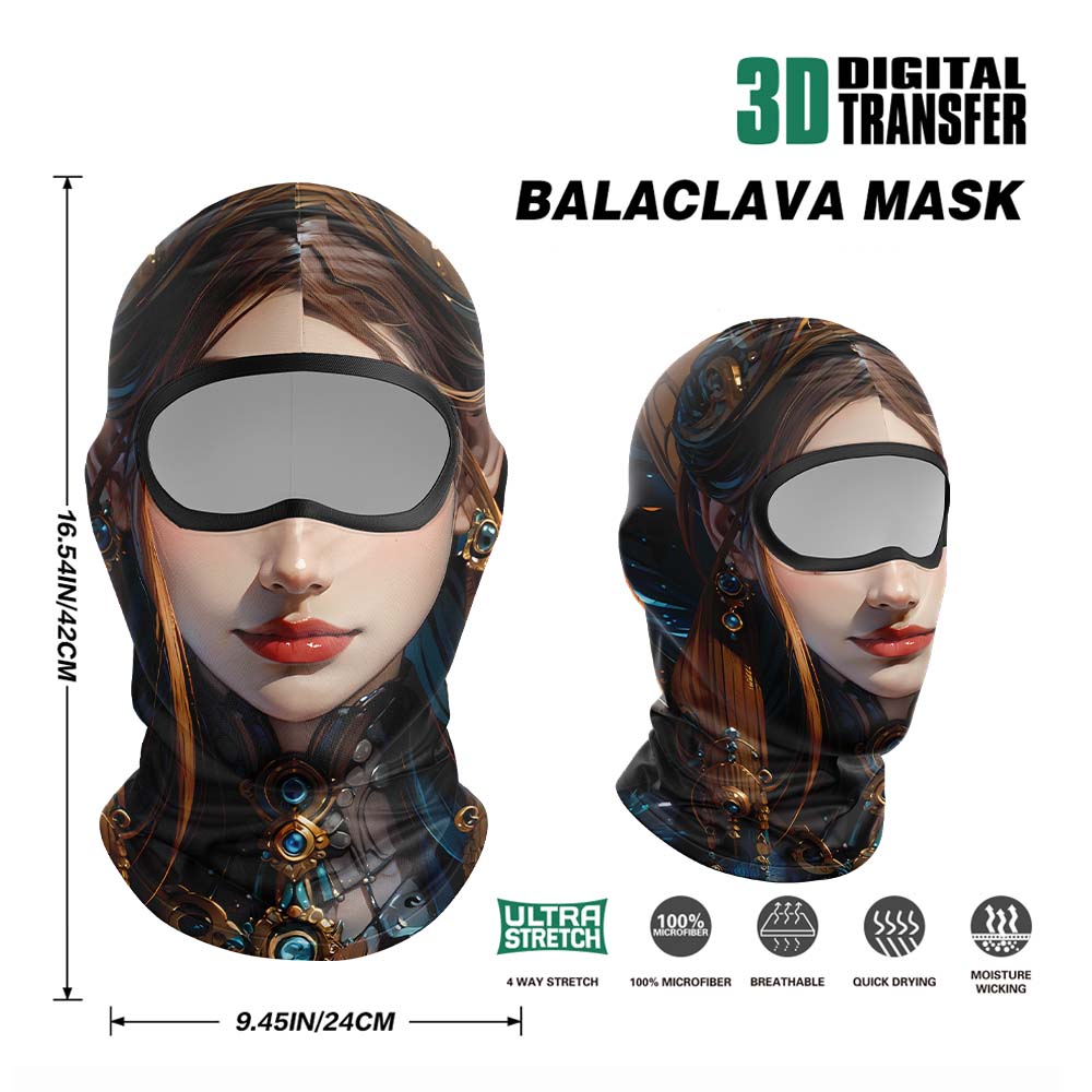 Balaclava New 3D Human Face Outdoor Cycling Mask Breathable Quick-drying UV Sun Protection and Dustproof Ice Silk Full Face Mask